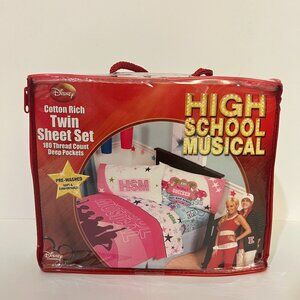 NEW High School Musical Disney Cotton Rich Twin Bed Sheet Set with Pillowcase